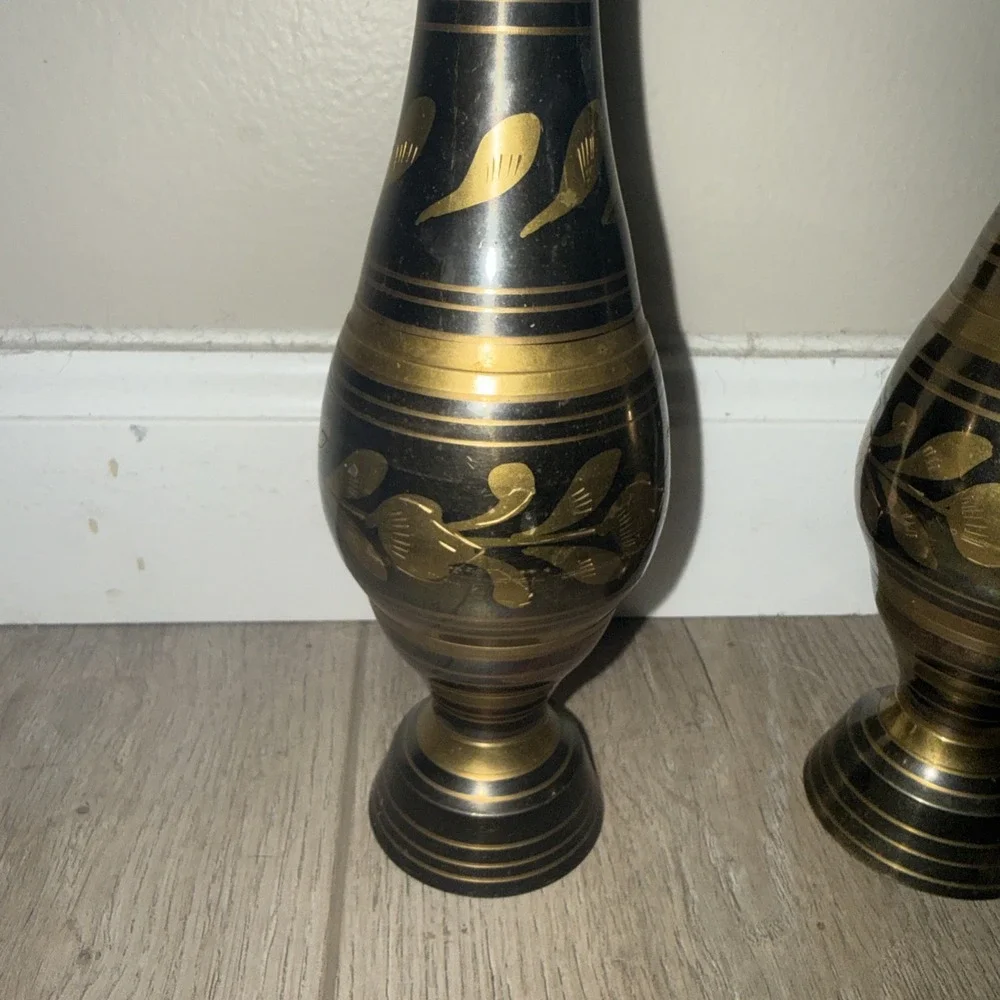 Vtg Set‎ of 2 Brass 9.5